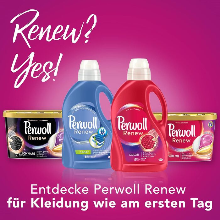 Рідкий засіб для прання Perwoll Renew Blütenrausch для кольорового та білого одягу, квітковий аромат, 1.38 л (набір 4 шт, 50 прань)