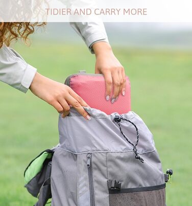 Набір кубиків-органайзерів для валіз Meowoo (4шт) - рожевий. Кубики для подорожей, компресійні, водонепроникні, для ручної поклажі та валізи (XL, L, 2xM)