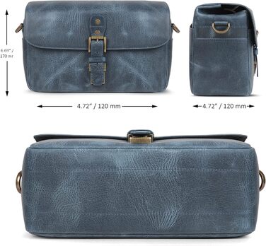 Чохол для камери MegaGear Torres з натуральної шкіри, оливковий (синій)