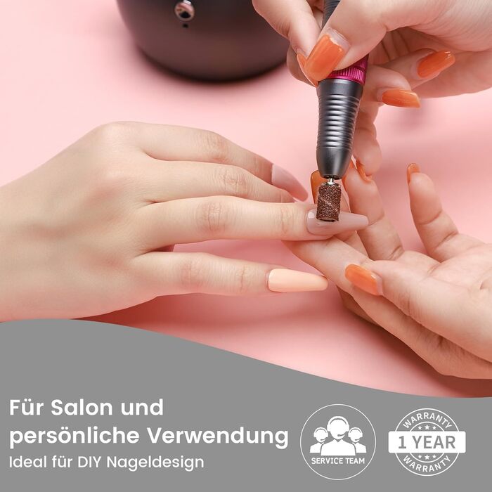 Електричний набір для манікюру та педикюру Delanie з фрезером 35000 об/хв (6 в 1) для гелю, полігелю, акрилу - сірий