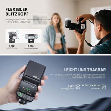 Спалах Godox V480-S для Sony: TTL, 2.4G Wireless, HSS 1/8000, GN50, з сенсорним екраном та Li-ion акумулятором