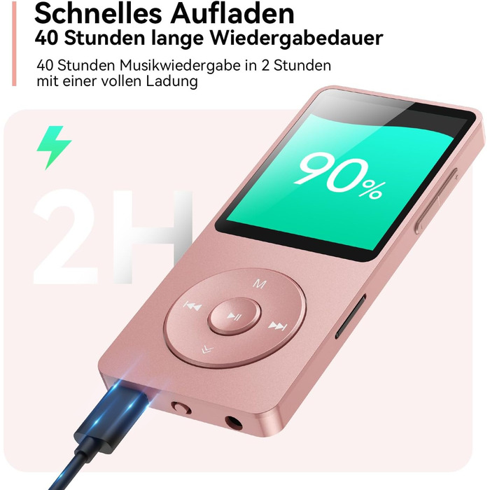 MP3 плеєр AGPTEK 64GB Bluetooth 5.3, Радіо, 1.8