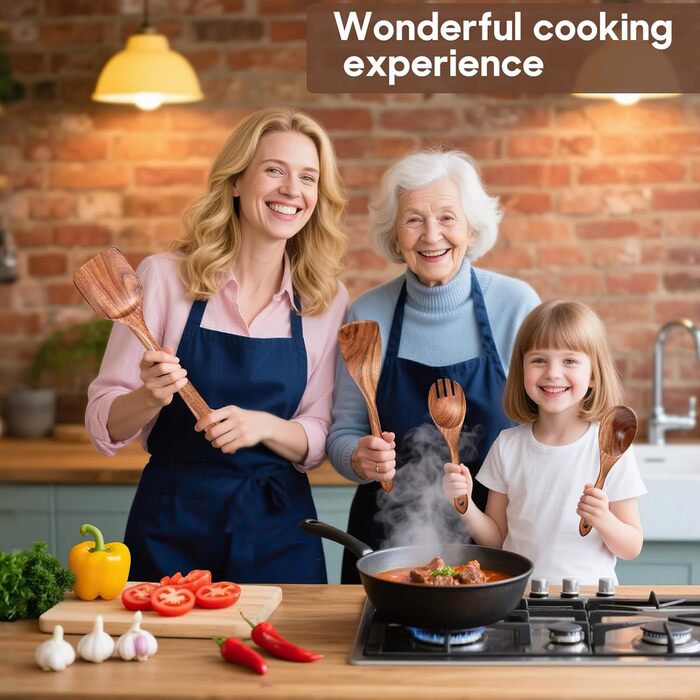 Набір дерев'яних лопаток для кухні Spardar (7 шт.)