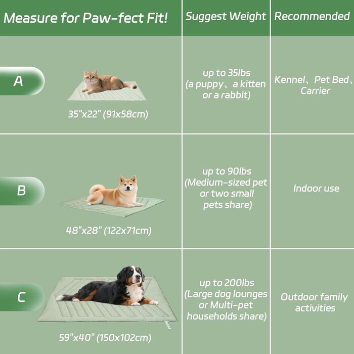 Кілим-охолодження для собак UIQELYS, зелений, без гелю, з тканини та велюру, миється, 45x75 см