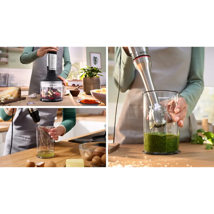 Занурювальний блендер Bosch MSM6M831, 1200 Вт, сріблястий