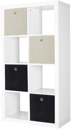 SONGMICS Storage Box, 6 Pack, Folding Box, Foldable Organizer, with Finger Hole, 30 x 30 x 30 cm, Black, RFB02H-3