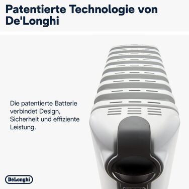 Радіатор De'Longhi Radia-S TRRS0920 – 1500 Вт, регулювання температури, захист від замерзання (7 елементів)