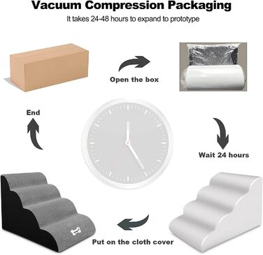 Сходинки для собак Galatée з 4 сходинками, неслизькі, для ліжка/дивану, знімний чохол, губка з високою щільністю, портативні (світло-коричневий)