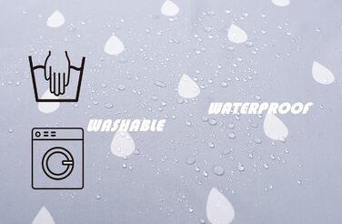 Штора для душу YOUNG DA текстильна біло-сіра з малюнком 