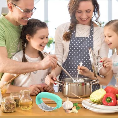 Пресувалка для часнику Bemodst з нержавіючої сталі 304, 2-в-1 (очищувач часнику), ергономічна, легка у використанні та чищенні