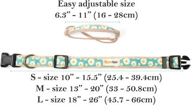 Pettsie Dog Collar with Bandana Cloth and Friendship Bracelet, Adjustable Sizes S, M, and L, Strong and Durable, Great Gift for Dog Lovers in Attractive Packaging, M, Pink (S (25.4 - 39.4 cm), Green)