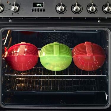 Lékué Steamer Box with Insert Tray, 3-4 People, Platinum Silicone, (Green, 1000 ml)