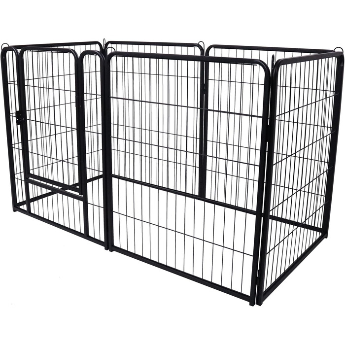 Вольєр для цуценят на 6 частин, 80 см, з 1 дверима та 5 фіксаторами, гнучкий та складаний, для дому та саду