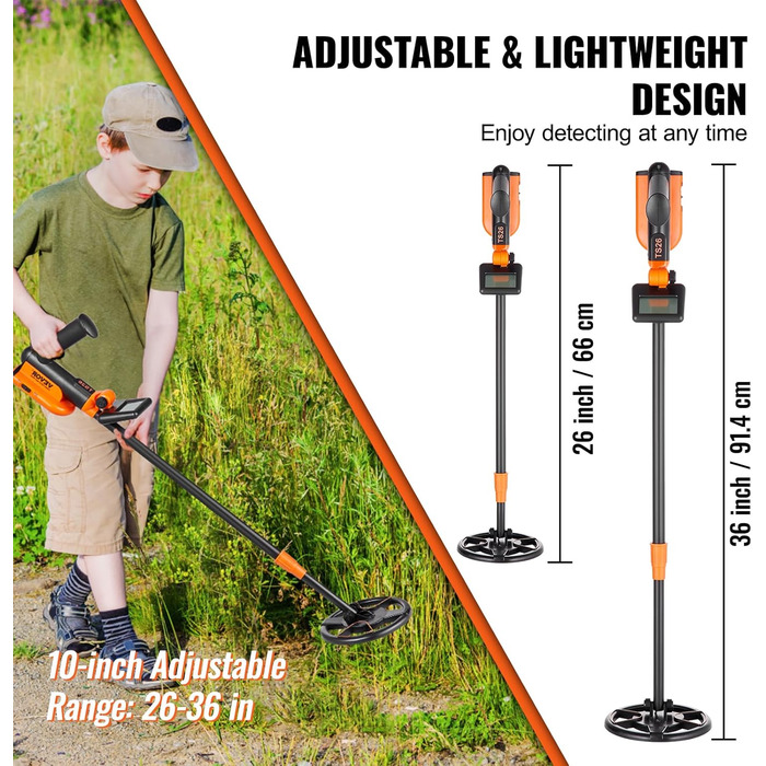 Металдетектор VEVOR Profi: професійний прилад для пошуку металу з котушкою 30 см, 7 режимів, водонепроникність IP68 (до 3 м), пошук золота, регульована ручка, Bluetooth-гарнітура, точне визначення місця розташування (15,2 см)