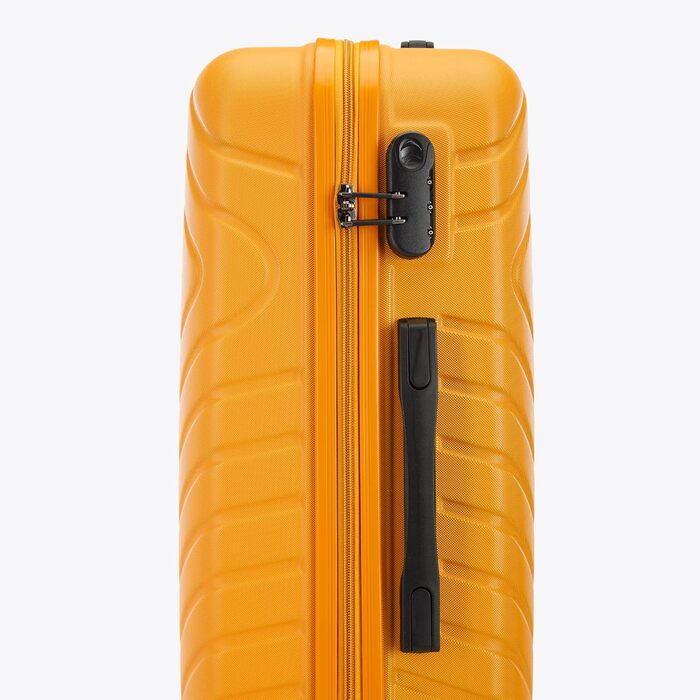 Набір валіз WITTCHEN Cube Line (S+M+L) з ABS, геометричним тисненням, 4 колесами, телескопічною ручкою та комбінаційним замком (Оранжевий)