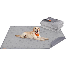 Водонепроникний килимок для собак Feandrea, 2 шт., 122x91 см, XL, з антиковзаючою поверхнею, для собак, котів, кроликів, сірий (PTD003G01) Водонепроникний килимок для собак Feandrea, 2 шт., 122x91 см, XL, з антиковзаючою поверхнею, для собак, котів, кроликів, сірий (PTD003G01)