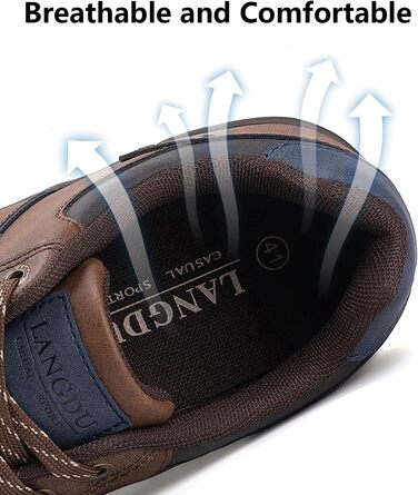 Чоловічі кросівки для активного відпочинку: легкі, дихаючі, розмір 41-46 EU, колір коричнево-блакитний