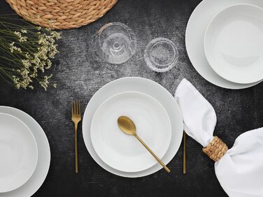 CreaTable Серія Luna Weiss: 12-ти частинний сервіз з порцеляни на 6 осіб, посуд для кухні, безпечний у посудомийній машині та мікрохвильовці