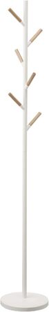 Yamazaki 2814 PLAIN Wardrobe, white, steel/wood, minimalist, 28 x 28 x 177 cm (White, Bundle with umbrella stand, One Size)