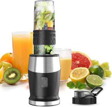 500W Stainless Steel Portable Blender - Smoothie & Shake Maker with BPA-Free Tritan Bottles
