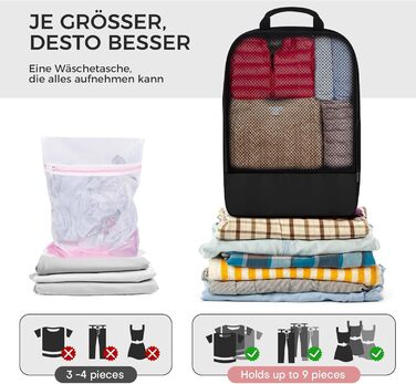 Набір кубиків для пакування багажу BAGLHER - Органайзери для подорожей, водонепроникні, чорні