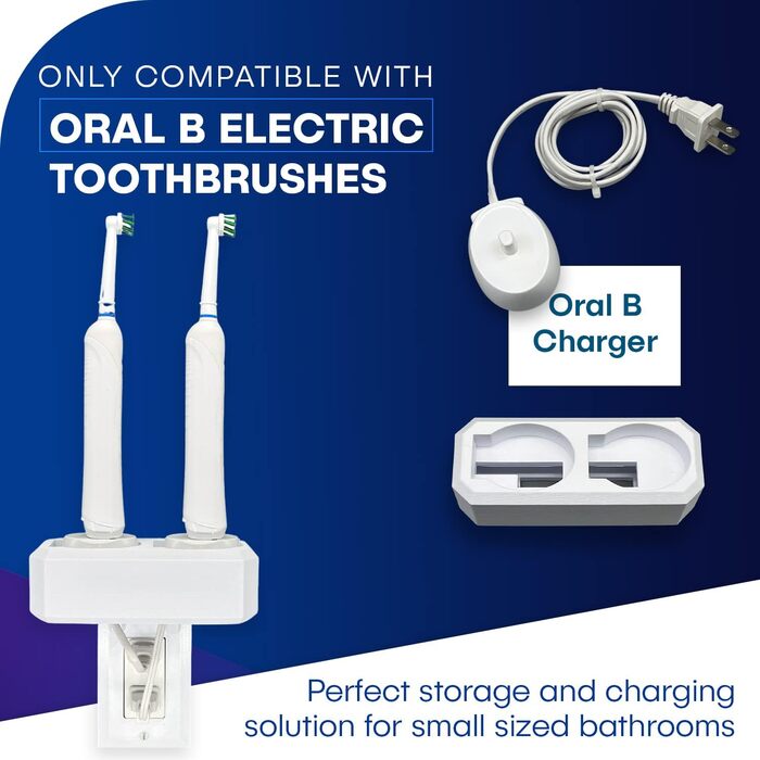 Electric Toothbrush Holder, Wall Mount, Oral-B, 2 Chargers, GFCI/Decora Single Standard Vertical