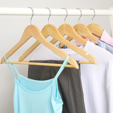 Дерев'яні вішалки для одягу з виступами для спідниць та штанів, 360° обертання, 20 шт. (білий)