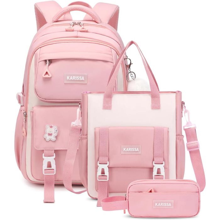 Стильний рюкзак для підлітка Tanou з набором канцтоварів: пенал, сумочка на плече, відділення для ноутбука 15.6