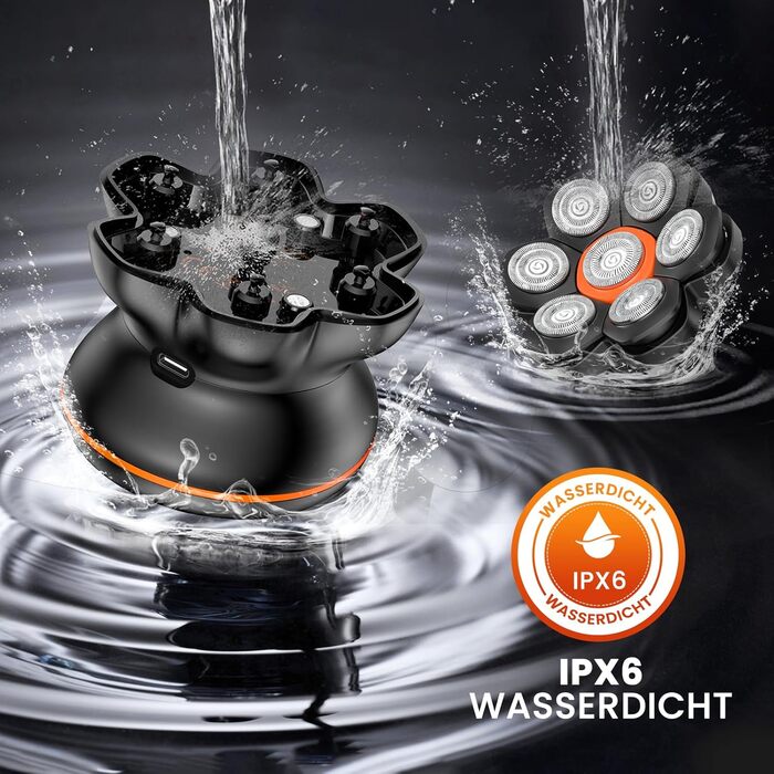 MAXGROOM Голєва машина для чоловіків, 7D Голєва головка, водонепроникна IPX6, плаваюча головка, LED-дисплей, для подорожей та дому, USB-C зарядка, чорний