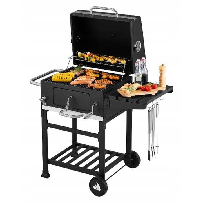 Садовий вугільний гриль на колесах XXL Grill Meister