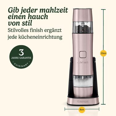 Електричні млини для солі та перцю Cuisinart | Набір | Акумуляторні | З мірною кришкою | Регулювання помелу