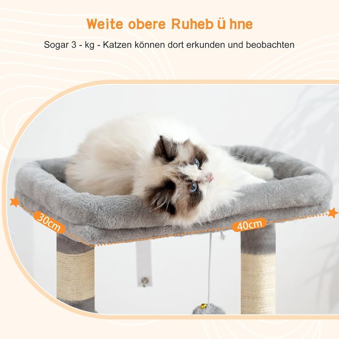 Котячий будиночок Heybly Kratzbaum HCT008SW: великий, з м'яким кошиком та місцем для сну