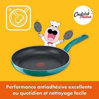 Tefal Chefclub Brat La Vista – Сковорода з антипригарним покриттям Titanium, індукційна, з термоіндикатором, зелена