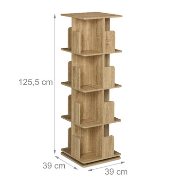 Relaxdays Corner Bookshelf with Wood-Look Finish