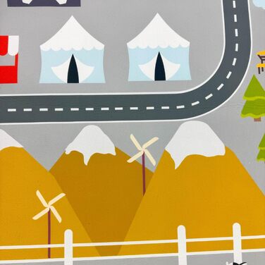 Дитячий килим Teppich-Traum з міською панорамою, сірий, 80x150 см