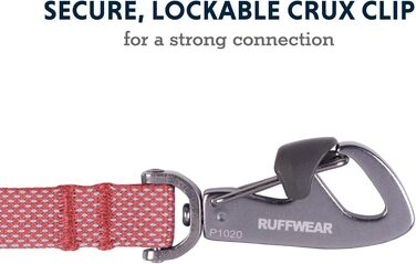 RUFFWEAR Dog Lead Hi & Light, Strong Lead with integrated storage pouch and secure Crux-Clip closure, compactly foldable to pocket size, (Salmon Pink)