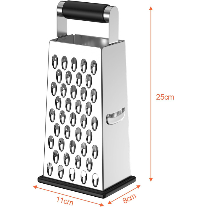 Тристороння овочева тертка з нержавіючої сталі, кухонна тертка, тертка для овочів, тертка для дрібного, середнього та мікро-дрібного натирання, тертка для картоплі, кухонна тертка для фруктів, овочів та сиру