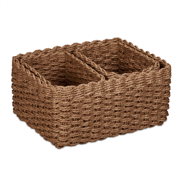 Relaxdays Woven Storage Baskets - 3 Piece Set