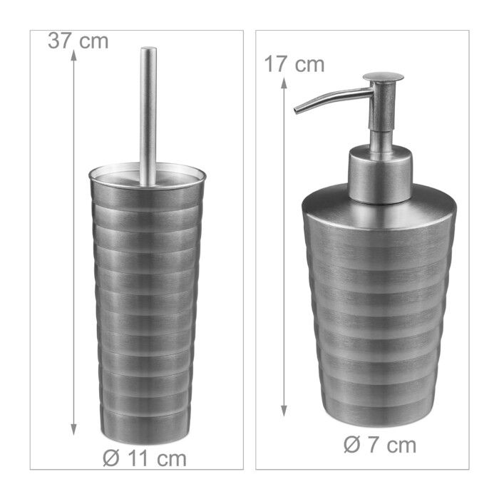 Relaxdays 5-piece Bathroom Set Stainless Steel