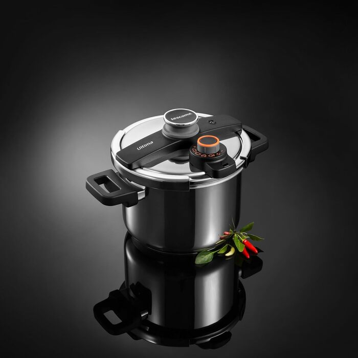 Каструля-скороварка Tescoma ULTIMA 6 л, індукція, з датчиком тиску, срібна