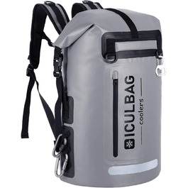 Рюкзак-холодильник Iculbag 35L для дорослих, 48 банок, складний, армійний зелений (сірий), для пляжу, кемпінгу та подорожей