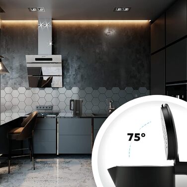 Balter Stainless Steel Electric Kettle with Temperature Control - 40°C to 100°C, Double Wall, BPA Free, 1.7L, 2200W, Quiet, Black