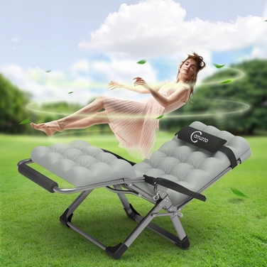 Шезлонг Carruzzo Relax Line, сталь, сірий