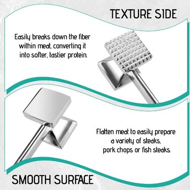 Рубессія М'ясорубка-Клопфер: подвійний молоток для м'яса, подрібнювач для стейків, курки, свинини та шніцелів