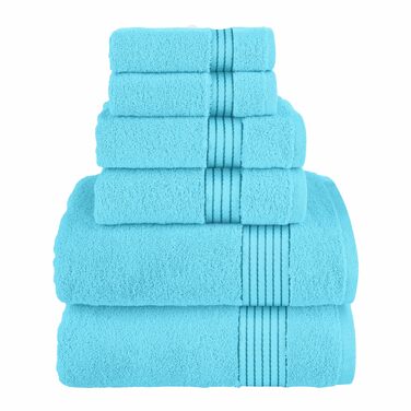 Набір рушників для ванної Elegant Comfort Premium Cotton, 6 предметів, 100% турецька бавовна, гігроскопічні та м'які, колір Aqua
