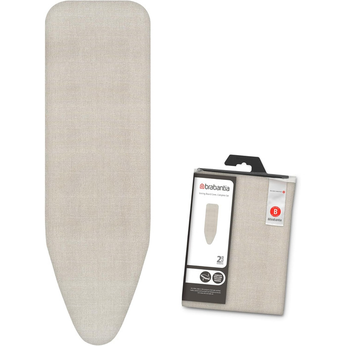 Чохол для прасувальної дошки Brabantia B 124 x 38 см, Джинсовий сірий | Верхній шар 100% бавовна, 8 мм пінополіуретанове наповнення | Ідеально підходить для прасувальних дошок розміру B | Зносостійкий, пральний, легко одягається