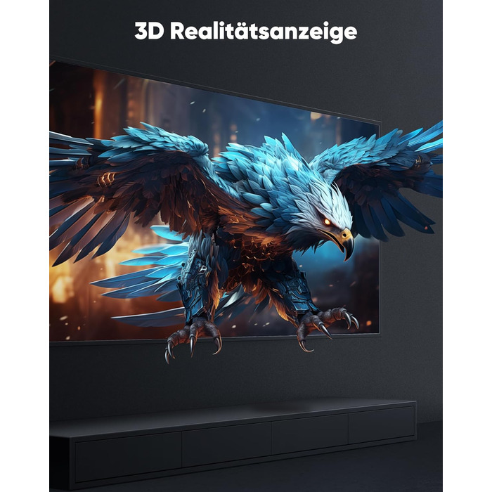 HDMI 2.1 кабель Highwings 3 метри: сертифікований, 8K/10K, 48Gbps, Ultra Highspeed, eARC, HDCP 2.2/2.3, DTS:X, HDR, сумісний з саундбаром, HDTV, монітором