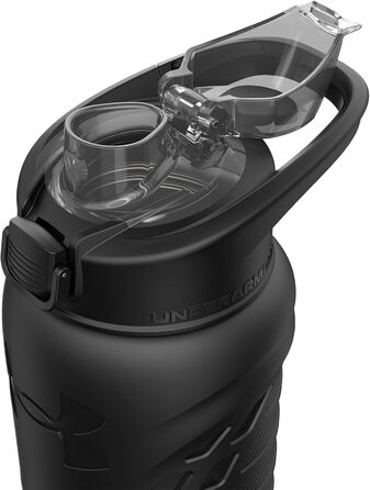 Under Armour Stainless Steel Water Bottle, Insulated, Carabiner Clip, Leak-Proof, for Kids and Adults, All Sports, Gym, 680 ml (Standard Size, Solid Black)