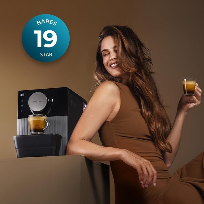 Кавомашина автоматична Cecotec Cremmaet Cube 19 бар, 1350 Вт, професійна, з термоблоком та регулюванням помелу