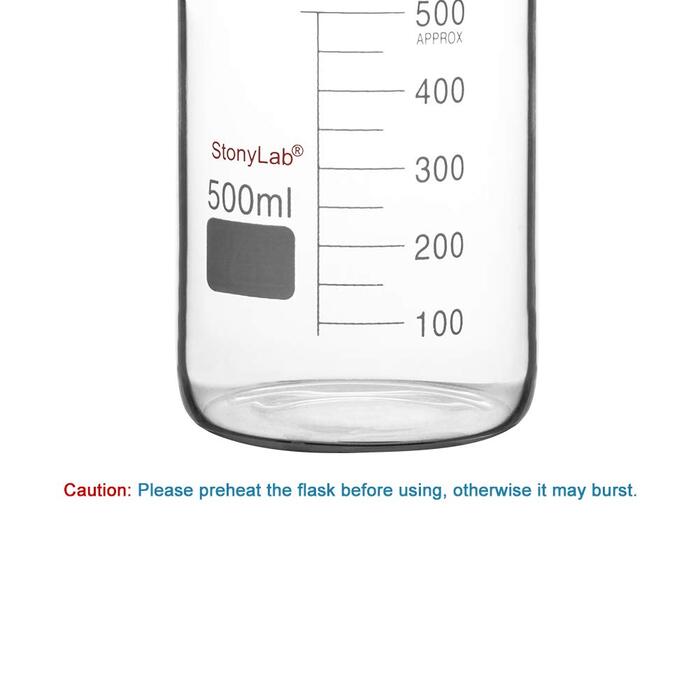 Laboratory Beaker Set, Borosilicate Glass Griffin Beakers with Graduations in Low Form in 5 Sizes, 50ml/100ml/250ml/500ml/1000ml (1L), Combo Pack